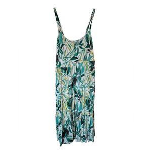 Torrid Women’s Plus Size 2 Tank Tropical Palm Dress Green Sleeveless